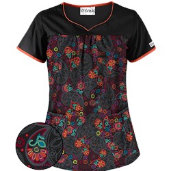 UA Pretty Persian Black Scrub Top