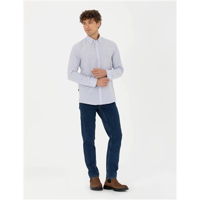 Mavi Slim Fit Uzun Kollu Gömlek