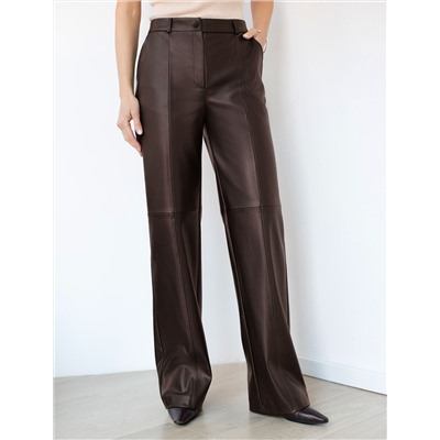 Прямые брюки из искусственной кожи