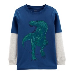 Dinosaur Layered-Look Jersey Tee