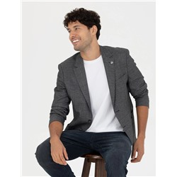 Füme Keten Karışımlı Blazer Ceket