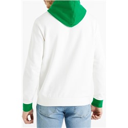 Sudadera con capucha Blanco y verde