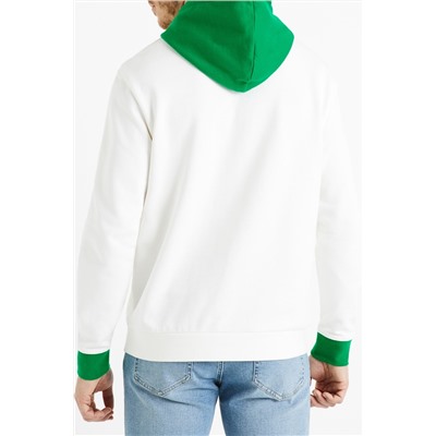 Sudadera con capucha Blanco y verde