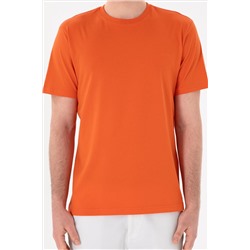 Erkek Regular Fit Bisiklet Yaka Nar Çiçeği Basic Tişört