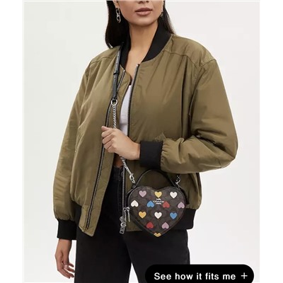 Heart Crossbody In Signature Canvas With Heart Print