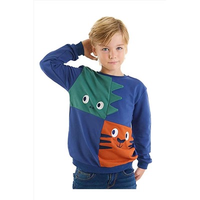 Denokids Dino Ve Tiger Erkek Çocuk Sweatshirt CFF-22K1-023