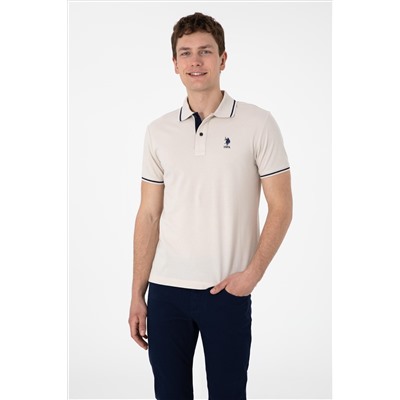 Erkek Slim Fit Polo Yaka Taş Basic Tişört