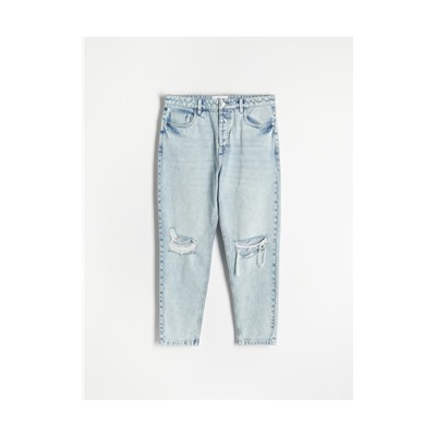 Jeans im Carrot-Fit in Used-Optik