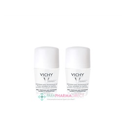 Vichy Déodorant Anti-Transpirant 48h Peau Sensible ou Epilée Bille 2x50mlLot  × 2