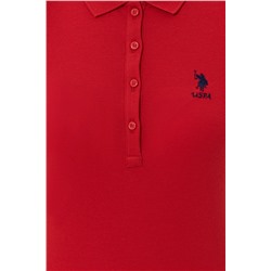 Kadın Kırmızı Basic Polo Yaka Tişört