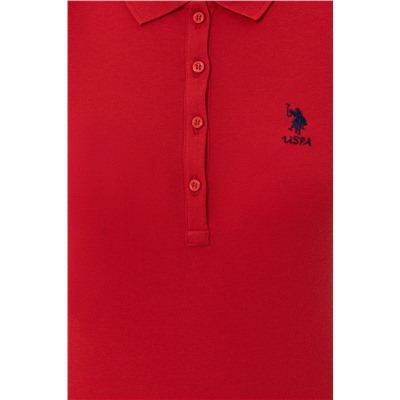 Kadın Kırmızı Basic Polo Yaka Tişört