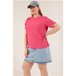 Gül Kurusu Regular Fit Basic Bisiklet Yaka %100 Pamuk Örme Büyük Beden T-Shirt TBBSS22TS0733
