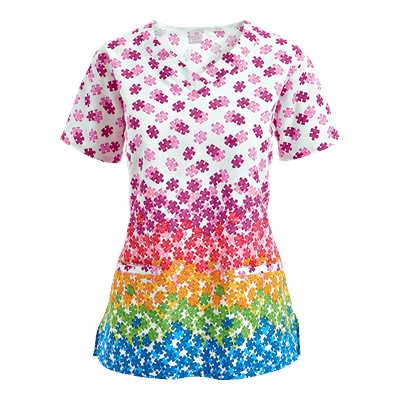 Trust Your Journey AU-Some Print Scrub Top