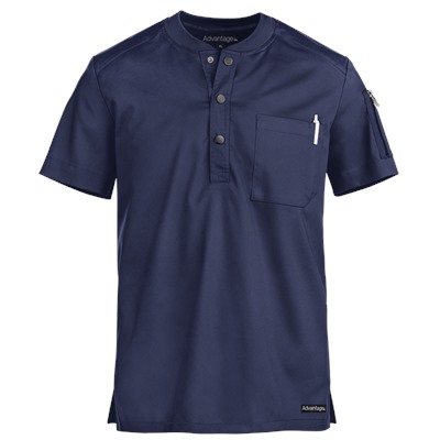 UA Advantage STRETCH Men's 2-Pocket Short Sleeve Henley Scrub Top