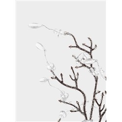 Ветка декоративная, 65 см, акрил/пластик, серебристая, Белые кристаллы, Interior silver