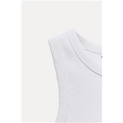 FADED-EFFECT RIB T-SHIRT