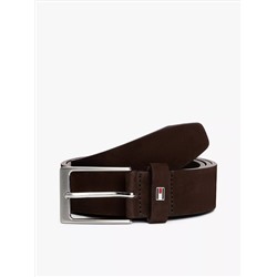 Square-Buckle Nubuck Leather Belt