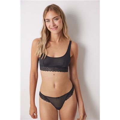 Sujetador top tul plumeti gris