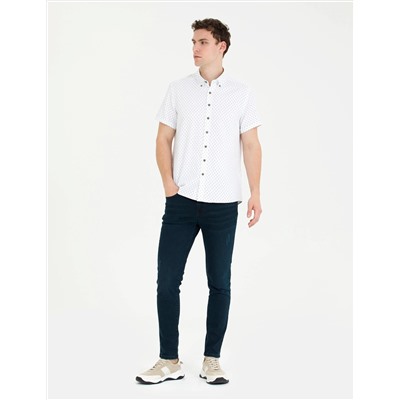 Haki Slim Fit Kısa Kollu Gömlek