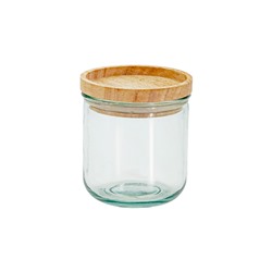 Банка для сыпучих продуктов, 820/350 мл, 3 шт, стекло/дерево, Jars, 63299