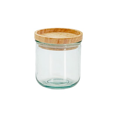 Банка для сыпучих продуктов, 820/350 мл, 3 шт, стекло/дерево, Jars, 63299