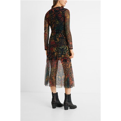 Vestido slim midi mariposas