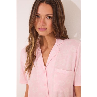 Pijama camisero rosa Capri viscosa