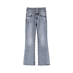 Vaquero bootcut 7/8 de tiro alto Gris claro