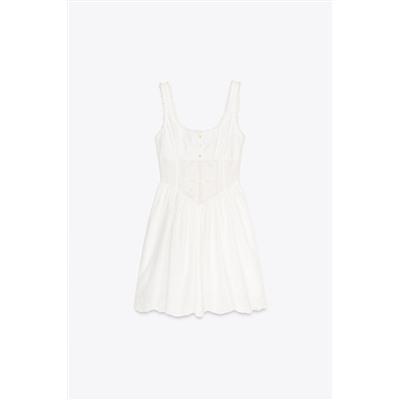 LACE MINI DRESS WITH EMBROIDERY