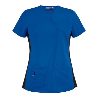 UA Butter-Soft STRETCH Scrubs V-Neck Top w/ Side Knit Panels