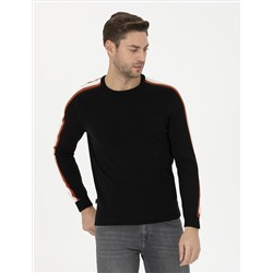 Siyah Slim Fit Bisiklet Yaka Triko Kazak