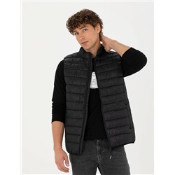 Siyah Slim Fit Kapitone Şişme Yelek