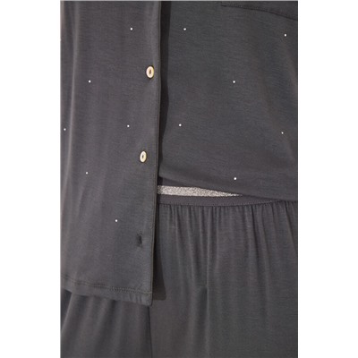 Pijama camisero Capri viscosa gris