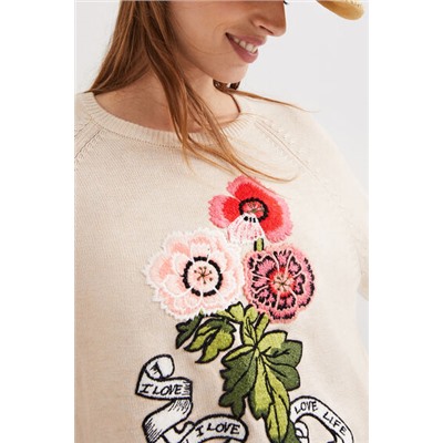 Jersey flores bordadas
