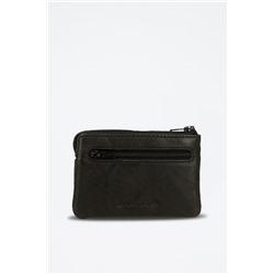 Monedero de piel Badge Negro