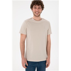 Erkek Regular Fit Bisiklet Yaka Taş Basic Tişört