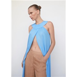 Vestido plisado cuello halter