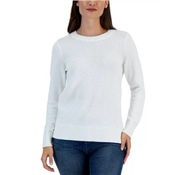 KAREN SCOTT Women's Cotton Zigzag Sweater, Created for Macy's