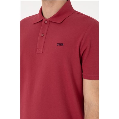Erkek Regular Fit Polo Yaka Vişne Basic Tişört