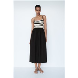 RUSTIC DRESS WITH CONTRAST BUST