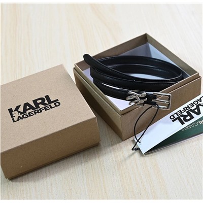 Изысканный узкий ремень из коровьей кожи KARL LAGERFEL*D ОРИГИНАЛ!