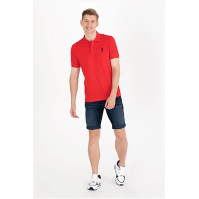 Erkek Kırmızı Basic Polo Yaka Tişört