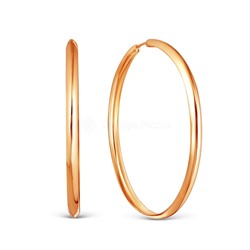Серьги-конго из золочёного серебра - диаметр 4 см 925 пробы 35-40-00з