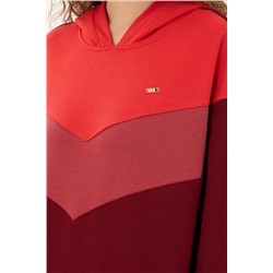 Kadın Bordo Kapüşonlu Sweatshirt