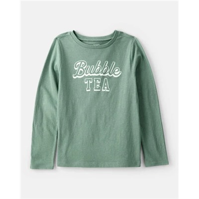 Girls Strawberry Happy Vibes Long-Sleeve Graphic Tee - Pink