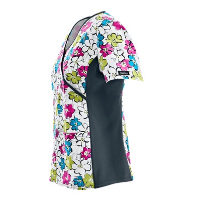 Cherokee Flexibles Scrubs Flower You Doing? Print Top