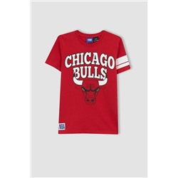 Defacto Erkek Çocuk Nba Chicago Bulls Regular Fit Bisiklet Yaka Kısa Kollu Tişört Z8480A623SM
