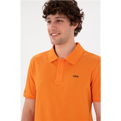Erkek Regular Fit Polo Yaka Turuncu Basic Tişört
