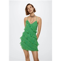 Vestido lunares volantes -  Mujer | MANGO OUTLET España