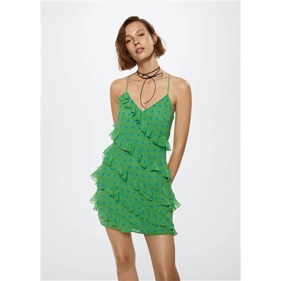 Vestido lunares volantes -  Mujer | MANGO OUTLET España